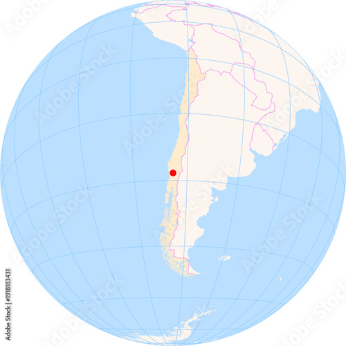 Location Map of La Araucania Airport (Temuco, La Araucania, Chile). IATA-code: ZCO. No labels at all.