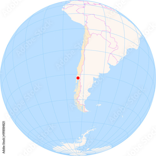 Location Map of El Tepual Int. Airport (Puerto Montt, Los Lagos, Chile). IATA-code: PMC. No labels at all.