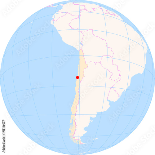 Location Map of Desierto De Atacama Airport (Copiapo, Atacama, Chile). IATA-code: CPO. No labels at all.