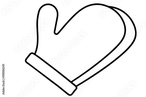 Oven Mitt Outline Vector – Minimal Line Art Baking Glove Illustration SVG