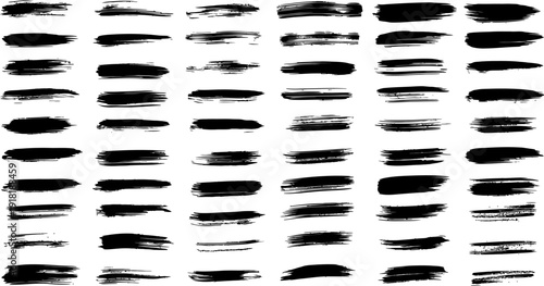 A collection of varied black brushstrokes on a white background