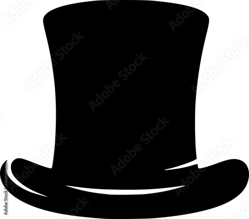 Tall hat icon vector black silhouette print design
