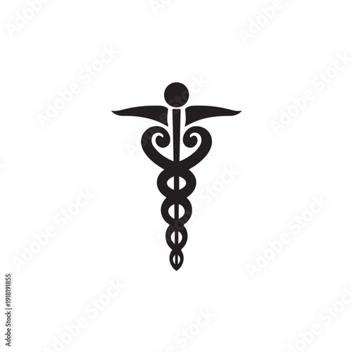 Abstract Caduceus Silhouette – Health and Pharmacy Icon