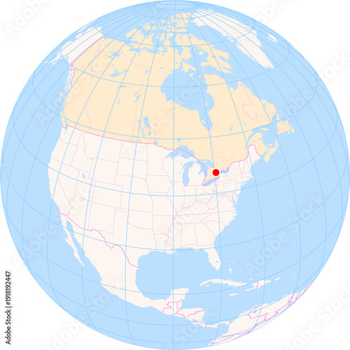 Location Map of Toronto Pearson Int. Airport (Toronto, Ontario, Canada). IATA-code: YYZ. No labels at all.