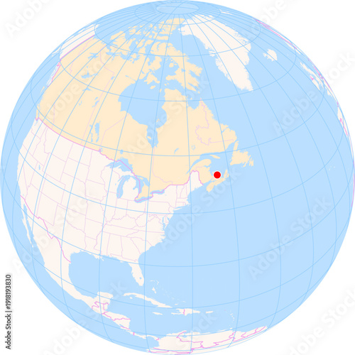 Location Map of Charlottetown Airport (Charlottetown, Prince Edward Island, Canada). IATA-code: YYG. No labels at all.