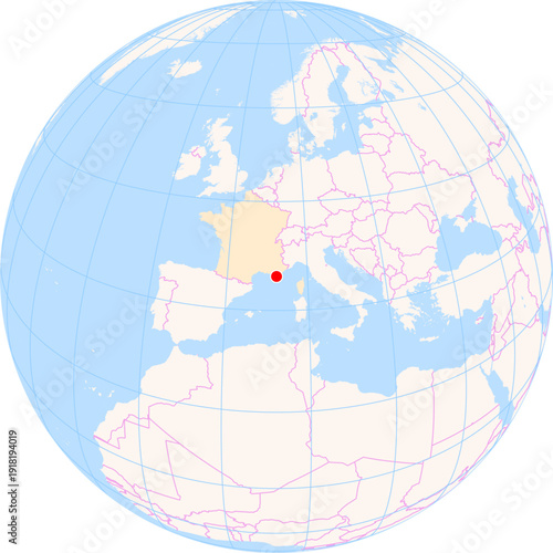 Location Map of Toulon–Hyeres Airport (Hyeres, Var, France). IATA-code: TLN. No labels at all.