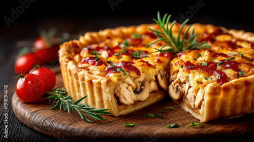 A chicken and mushroom pie ...