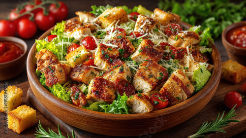 A classic chicken Caesar salad