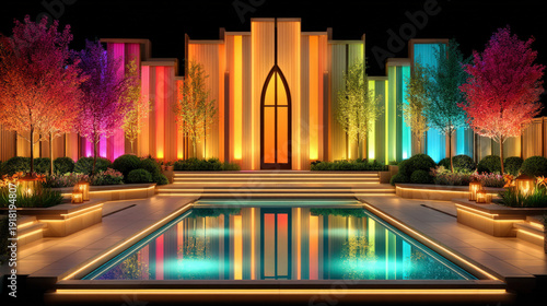 A colorful LED light glowin...