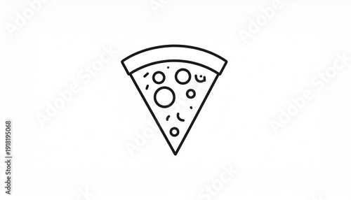 Hand drawn pizza slice icon vector illustration minimalist food design logo