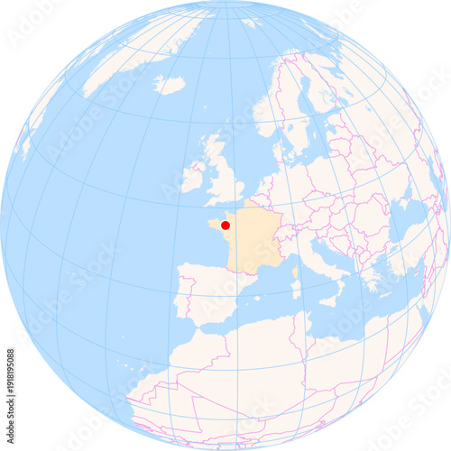 Location Map of Rennes-Saint-Jacques Airport (Rennes, Ille-Et-Vilaine, France). IATA-code: RNS. No labels at all.