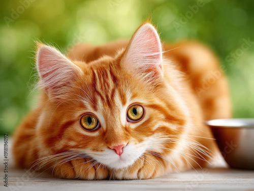 Cat drinking water from a bowl