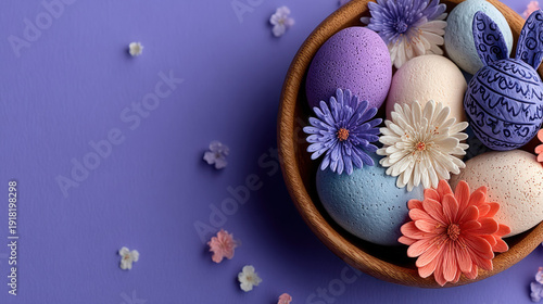 Ostara celebration symbols - eggs and hares for the spring equinox
