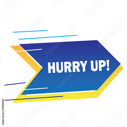 Modern Hurry Up Banner Design with Blue and Yellow Geometric Shape | modern call-to-action banner PNG transparent  Background