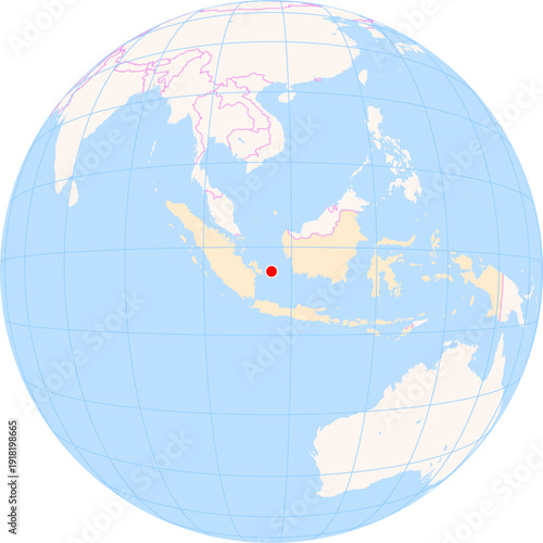 Location Map of H.A.S. Hanandjoeddin Int. Airport (Tanjung Pandan, Bangka-Belitung, Indonesia). IATA-code: TJQ. No labels at all.