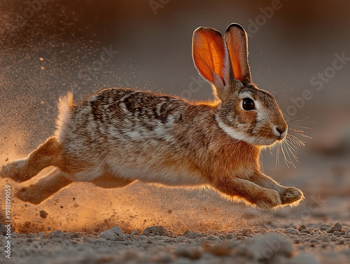 A desert cottontail rabbit ...
