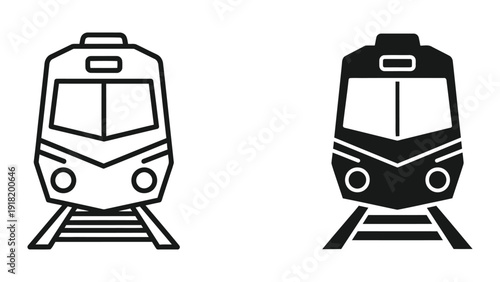 Train icons in black and white