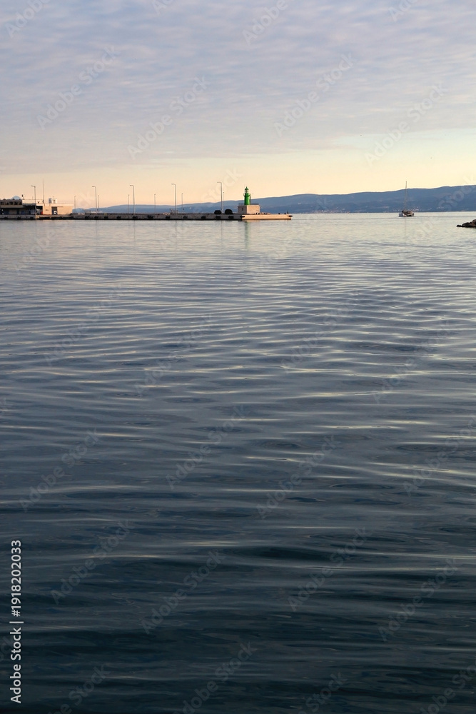 Fototapeta premium Beautiful sunset over the sea in Split, Croatia.