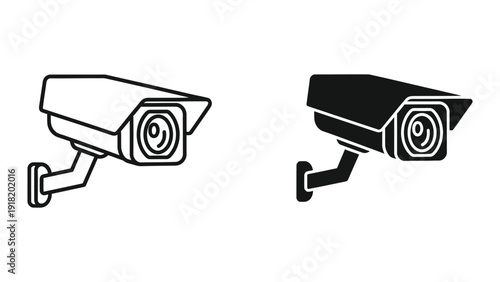 Security cameras side by side