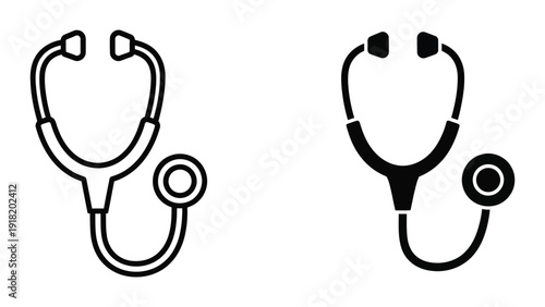 Stethoscope icons in black and white
