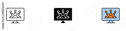 System configuration icon vector. Data monitoring symbol for technical management and processing. Vector Illustration.