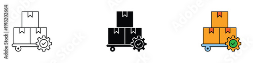 Logistics inventory icon vector. Warehouse management symbol for supply chain processing, inventory management. Vector Illustration.