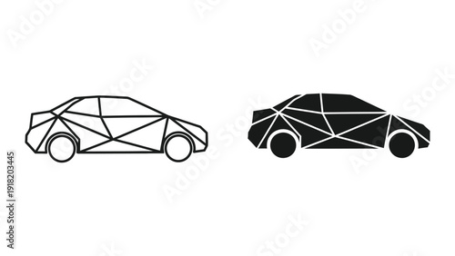 Modern car outline vector illustration