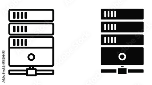 Server icons in black and white