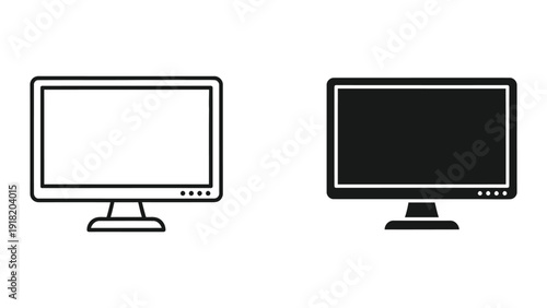 Computer monitor icon set