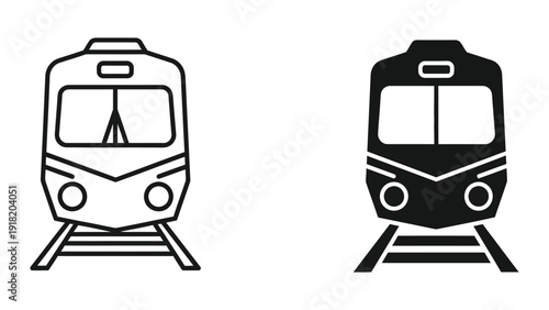 Train icons in different styles