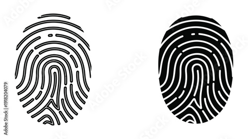 Fingerprint icons in black and white