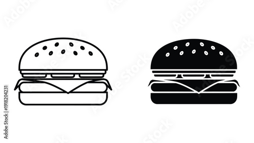 Black and White Hamburger Icons