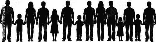 Diverse group of people standing together in a line holding hands in a social gathering