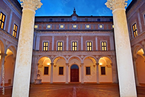 Landscape of the historic center of Urbino, declared a UNESCO World Heritage Site in the Marche region of Italy