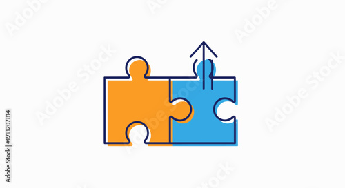 Connected puzzle pieces illustrating integration solution and synergy