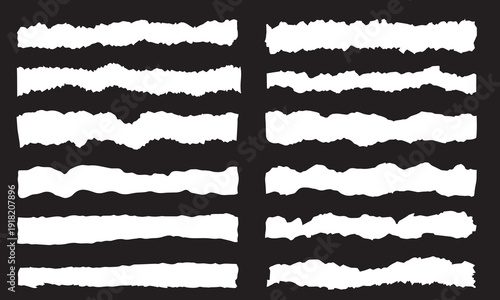 Background pieces of torn white paper, scraps of ripped teared sheets with jagged edges