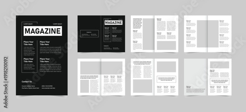 Corporate Magazine Layout ,Simple Minimal Magazine Template, Fashion Magazine Design, 