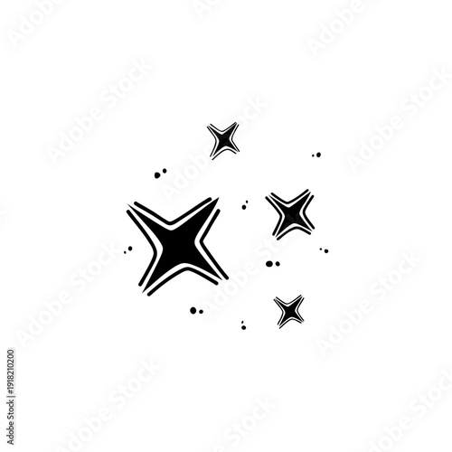 black and white stars