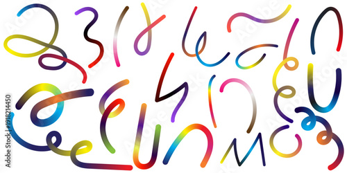 Vibrant colorful swirling lines art piece