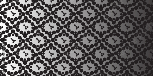 Seamless background with blue metaballs, abstract geometric shapes . Connected figures of liquid molecules. Minimalistic abstract shape.