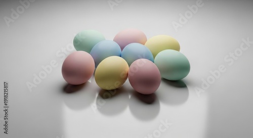 Wallpaper Mural A group of colorful Easter eggs on a reflective surface Torontodigital.ca