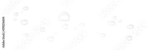 фотографія Realistic water drops on a transparent background, condensation on the surface with light reflection and shadow, vector, png, 3D effect