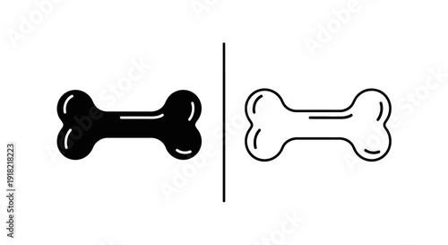 Black and white dog bone icon design Vector