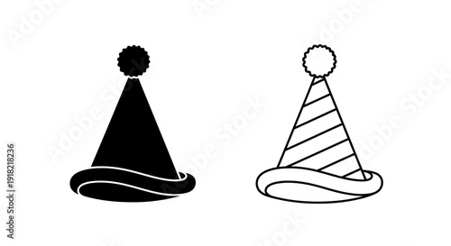 Party hats, birthday celebration, festive party, party decorations, party supplies, celebration hats, Vector