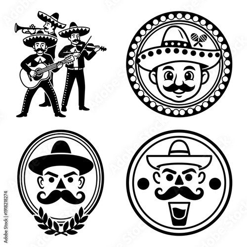 Cinco de Mayo Fiesta Bundle with Folk Dancers Mariachi Trio and Eagle Seal