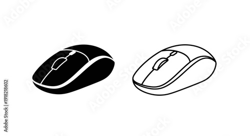 Wireless mouse, computer mouse, black and white mouse, office mouse, dual color mouse Vector