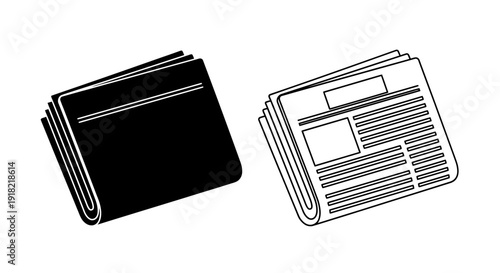Newspaper clipart black and white vector illustration design Vector