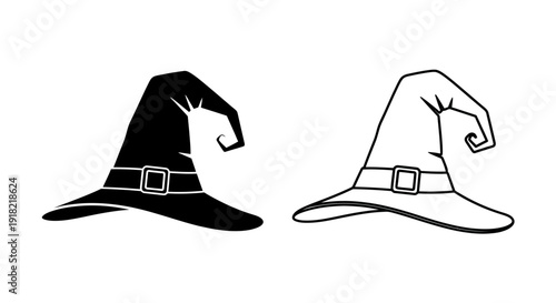 Witch hat illustration: halloween costume, witch hat, magic, spooky, witches, costume, Vector