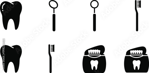 Dental Healthcare and Oral Hygiene Icons