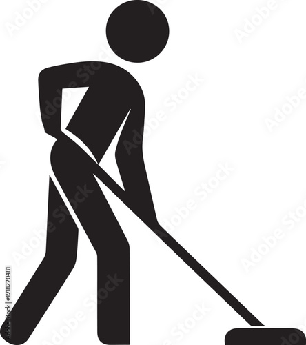 Cleaning Service Employees Team Silhouette  vector on white background 